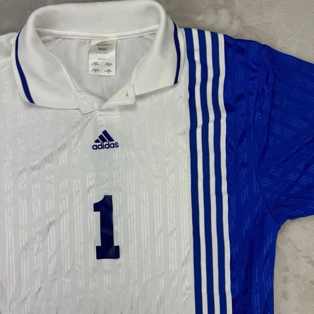 Vtg 90's Adidas Men's‎ Football Soccer Jersey Sz Large COLORBLOCK Center Logo